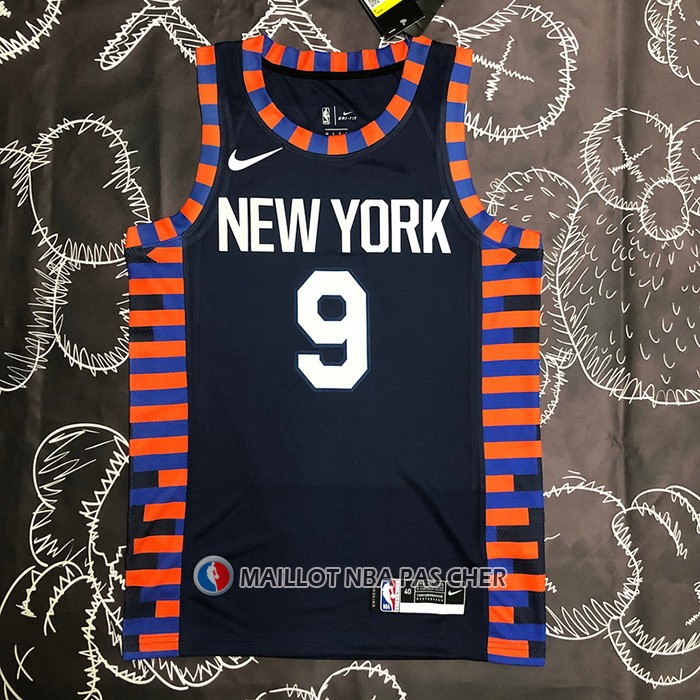Maillot New York Knicks Rj Barrett NO 9 Ville Edition 2019-20 Bleu